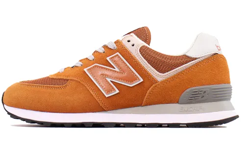 New Balance NB 574 Textile, Synthetic Leather Low top Running Shoes Men's Yellow Brown