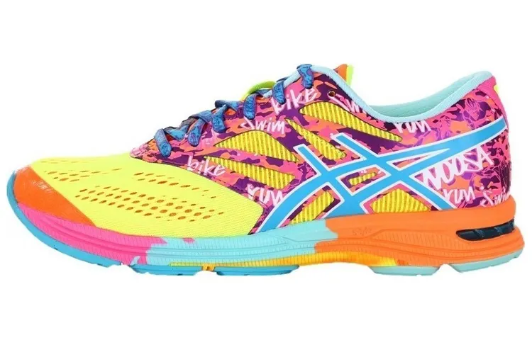 Asics Gel Noosa Tri 10 Abrasion Resistant Low top Running Shoes Women's Yellow Blue