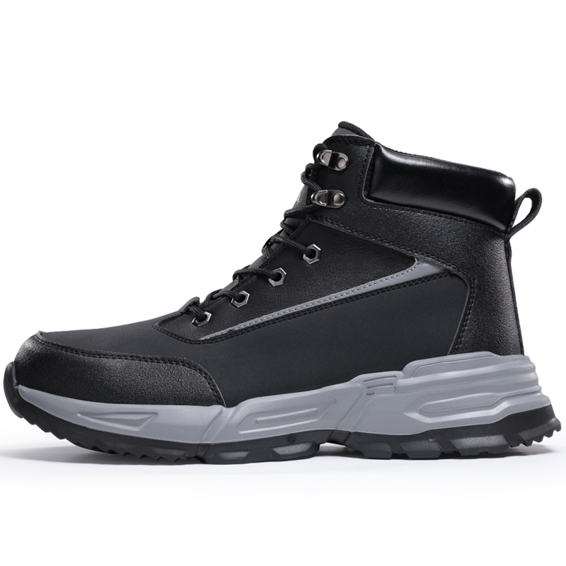 LANOUDUN Impact Resistant Lightweight High top Outdoor Shoes Unisex Black