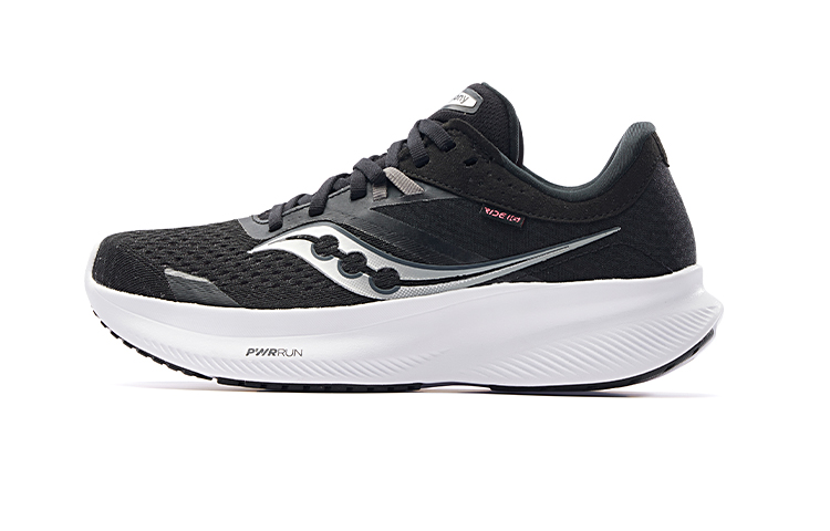 Saucony Ride 16 Mesh Cushioning Slip Resistant Abrasion Resistant Low top Sprint Running Shoes Women’s Black White