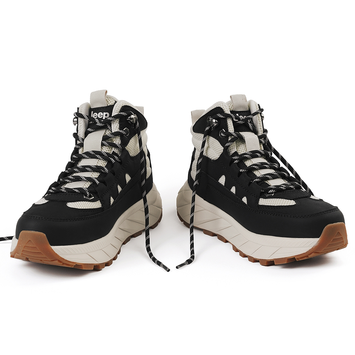 Jeep High top Outdoor Shoes Unisex Black White