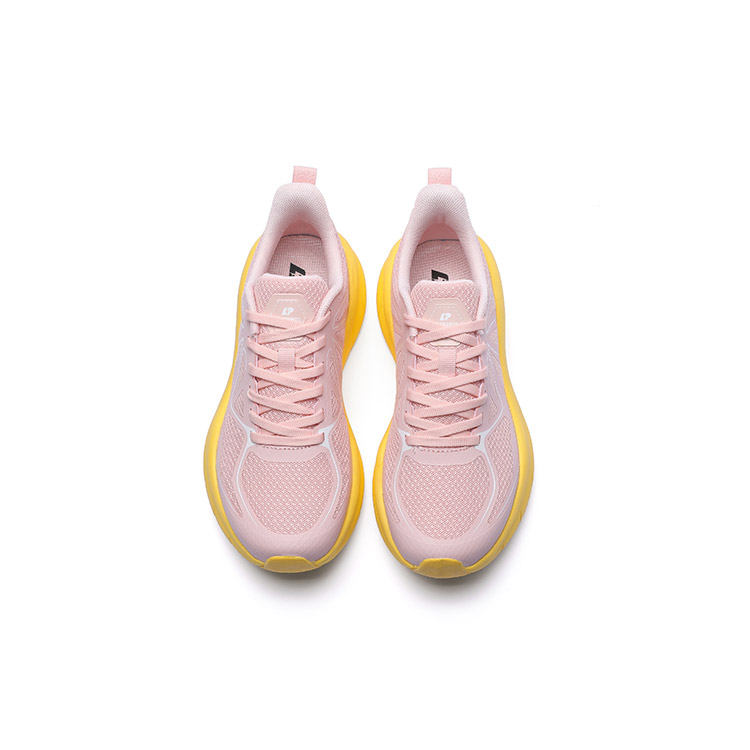 LPMX Cushioning Slip Resistant Abrasion Resistant Breathable Low top Running Shoes Unisex Pink Yellow