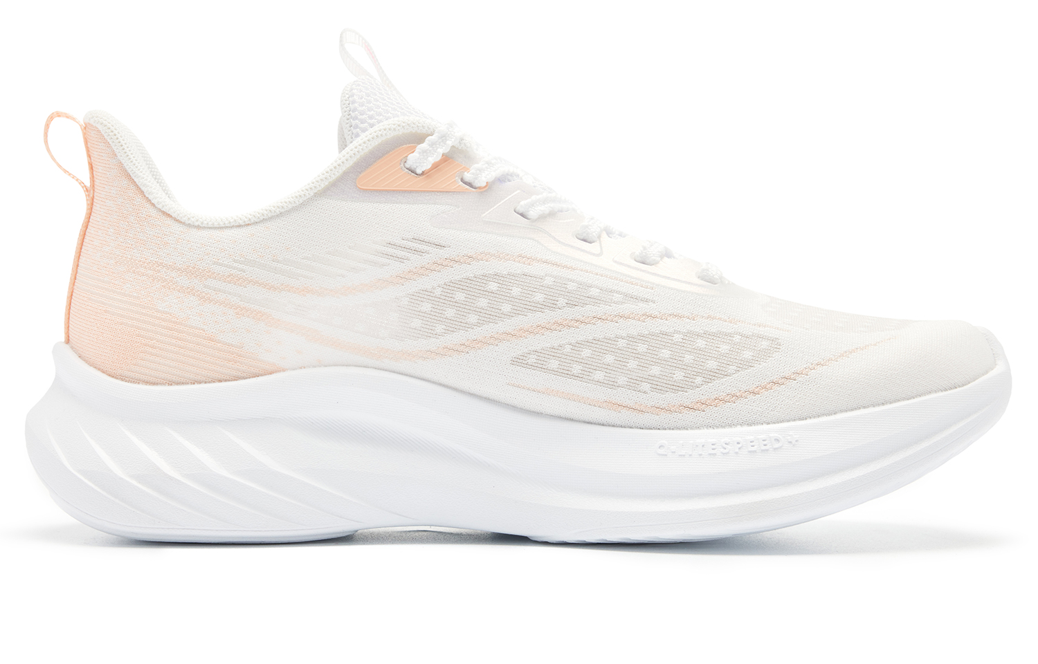 QIAODAN Cushioning Slip Resistant Abrasion Resistant Low top Casual Running Shoes Women’s White Orange