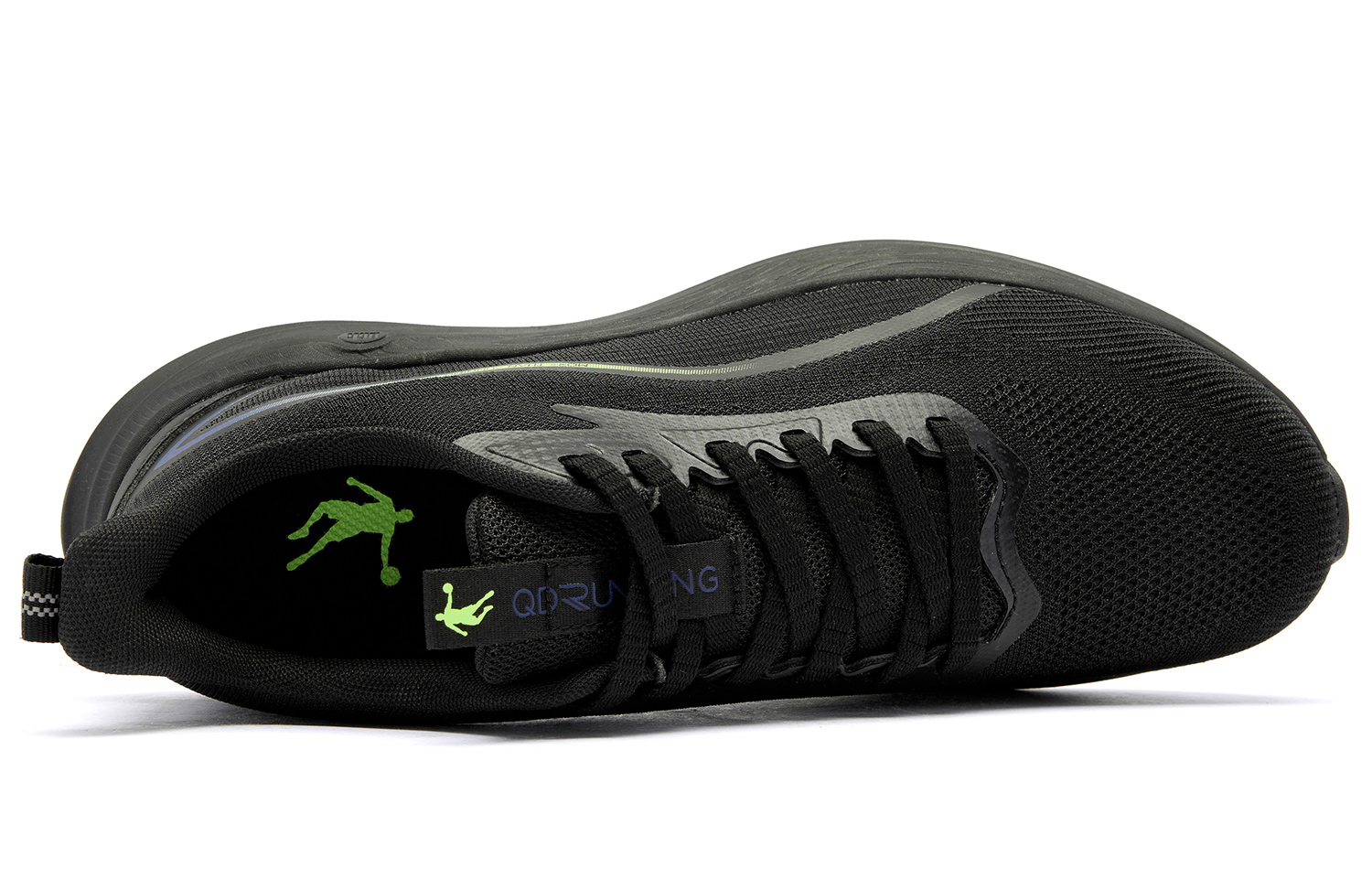 QIAODAN Wind Speed 2.0 Running Shoes Men’s Low Top Black/Flying Shadow Green