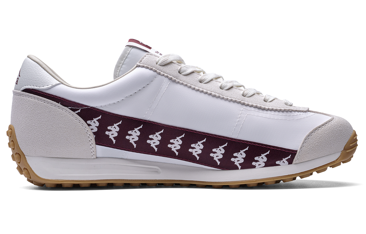 Kappa Textile, Synthetic Leather Slip Resistant Abrasion Resistant Low top Running Shoes Unisex Classic White