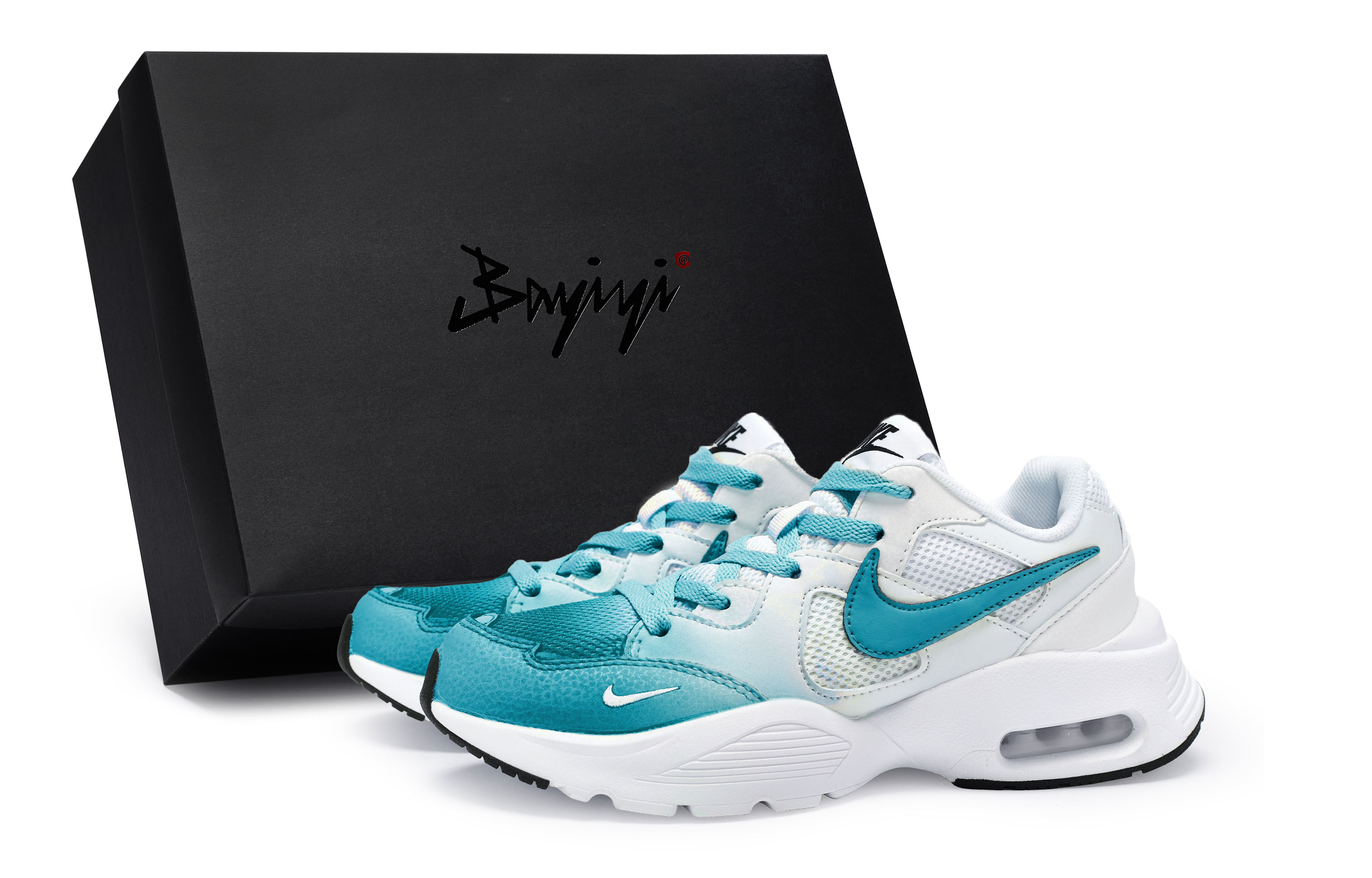 Nike Air Max Fusion Abrasion Resistant Abrasion Resistant Low top Running Shoes Men's White Lake Blue