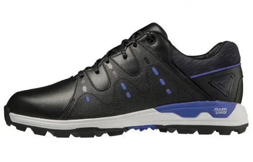 Mizuno Wave Hazard Pro Cushioning Slip Resistant Abrasion Resistant Breathable Low top Golf Shoes Men's Black Blue