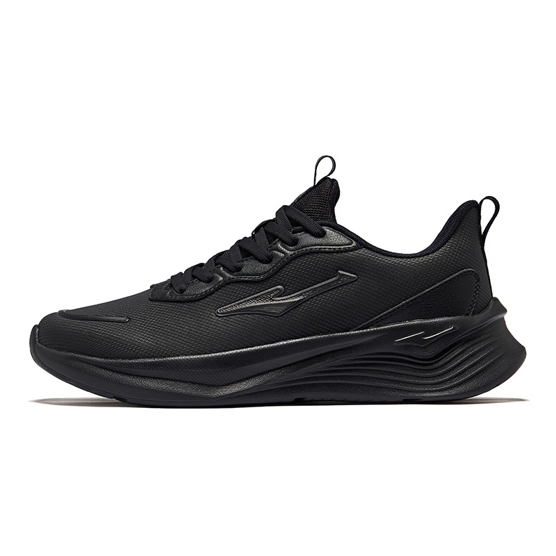 Erke Cushioning Breathable Lightweight Low top Casual Running Shoes Men’s Jet Black