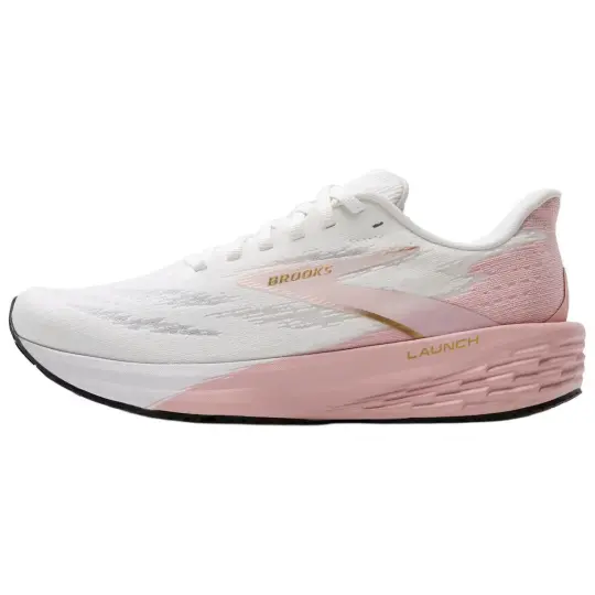 Brooks Slip Resistant Abrasion Resistant Low top Training Racing Running Shoes Women's White Pink