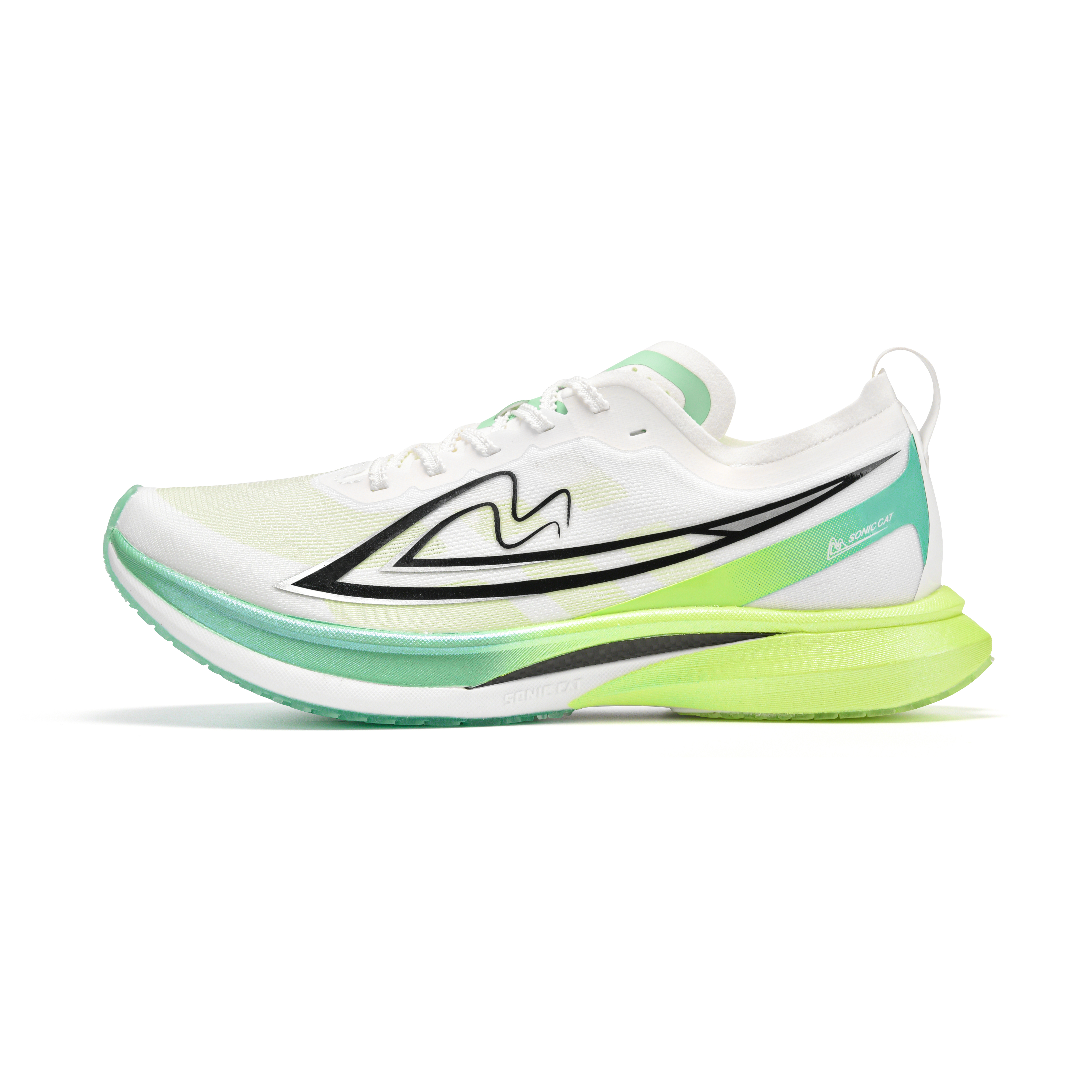 YINSUMAO Full Length Carbon Plate Training Running Shoes Unisex White Green