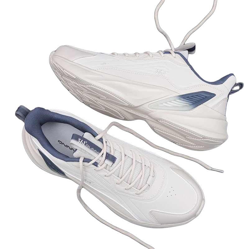361° Cushioning Slip Resistant Abrasion Resistant Low top Running Shoes Men’s White Blue