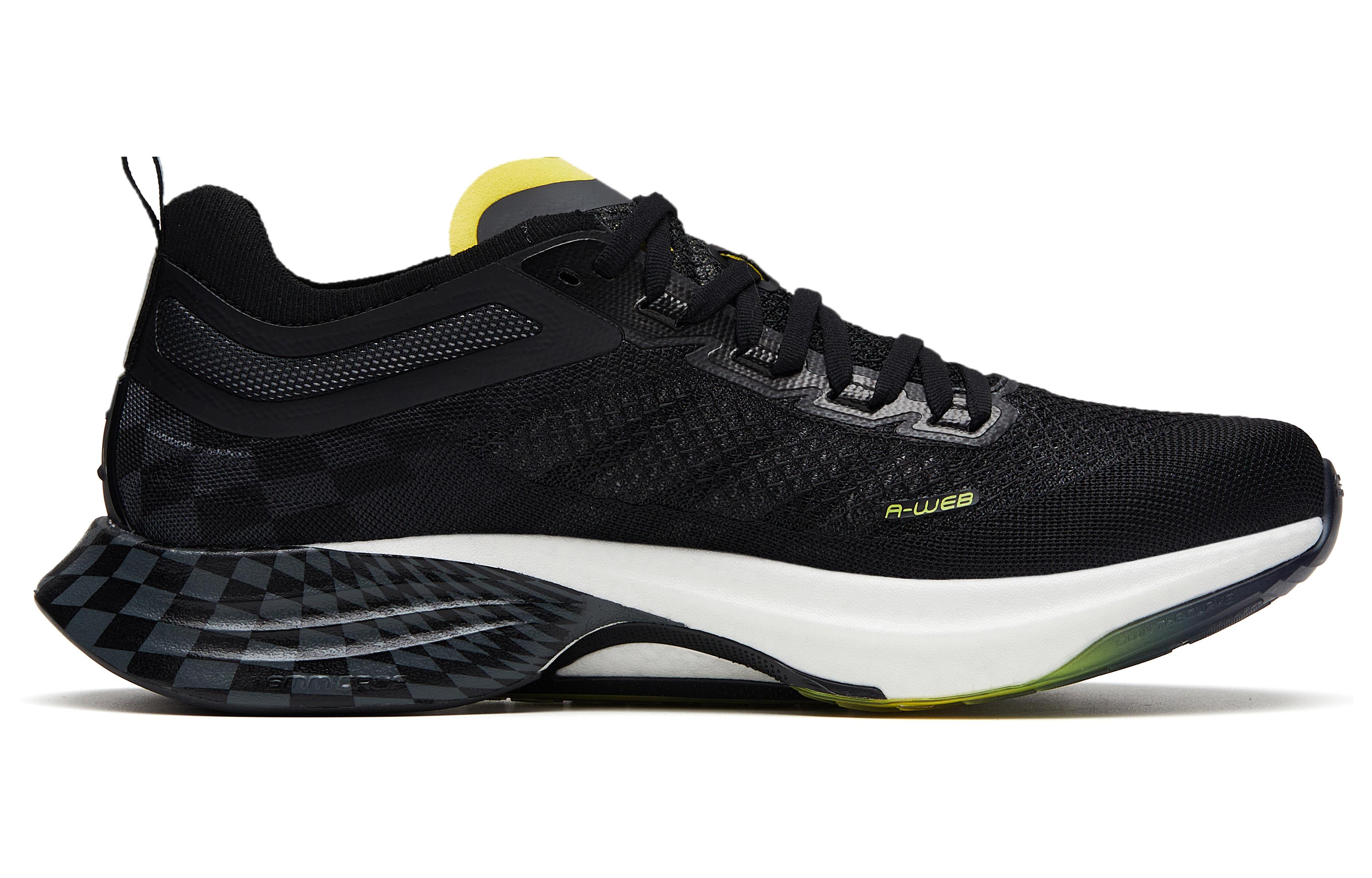 Anta Mach Pro Cushioning Slip Resistant Low top Running Shoes Men’s Black Gray