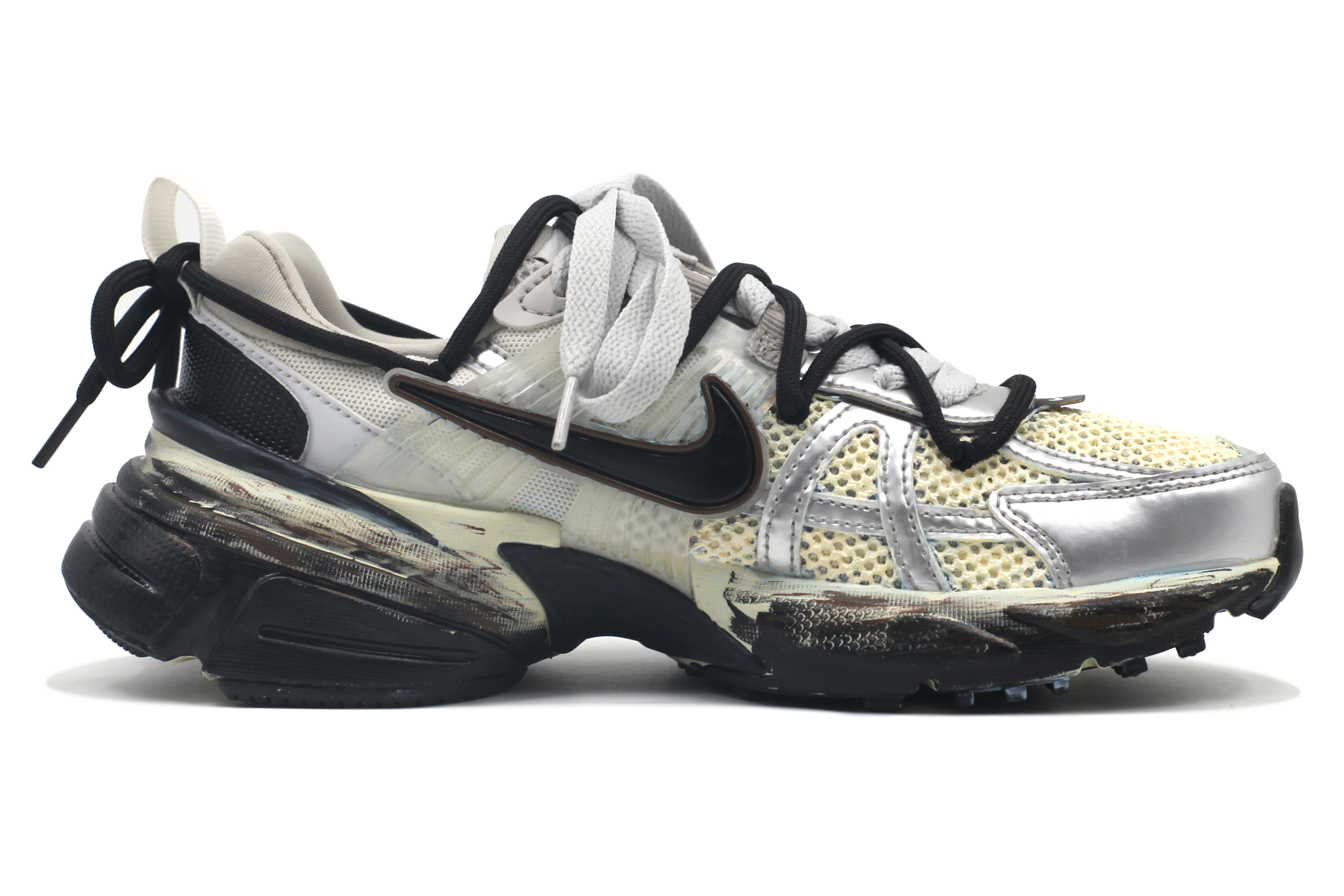 Nike V2K Run Mesh Cushioning, Wear Resistant Low top City Commuting Running Shoes Women’s Silver Gray