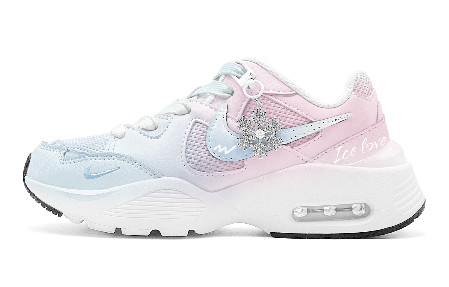 Nike Air Max Fusion Abrasion Resistant Low top Running Shoes Women’s Blue Pink
