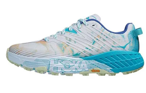 HOKA ONE ONE Speedgoat 4 Running Shoes Women's Low Top Blue/White