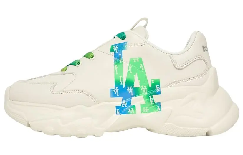 MLB Big Ball Chunky Sneakers Unisex Low Top Beige/Blue/Green