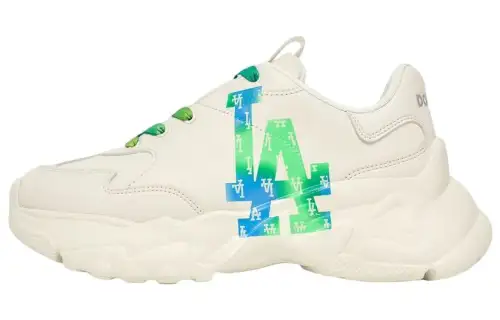 MLB Big Ball Chunky Sneakers Unisex Low Top Beige/Blue/Green
