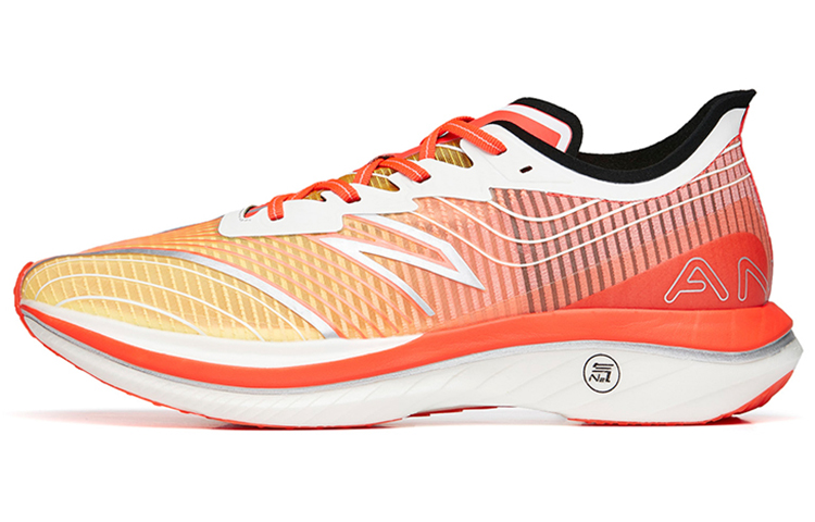 ANTA C202 GT Running Shoes Men’s Low Top Gum Yellow/Neon Bright Dark Red/Ivory White