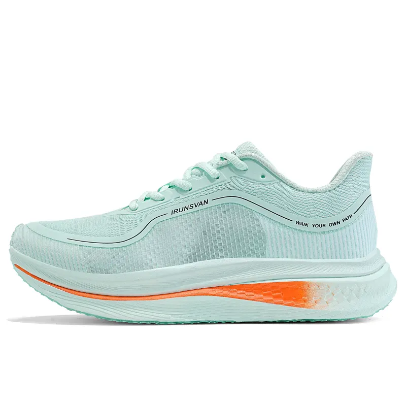 IRunner IRUNSVAN Zhufeng 1.0 Full-length propulsion nylon plate Marathon racing Track and field physical examination professional training 100 meters and kilometers Double layer double density Arch protection Stable support Low-top running shoes Men's and women's same style Zhumengqing