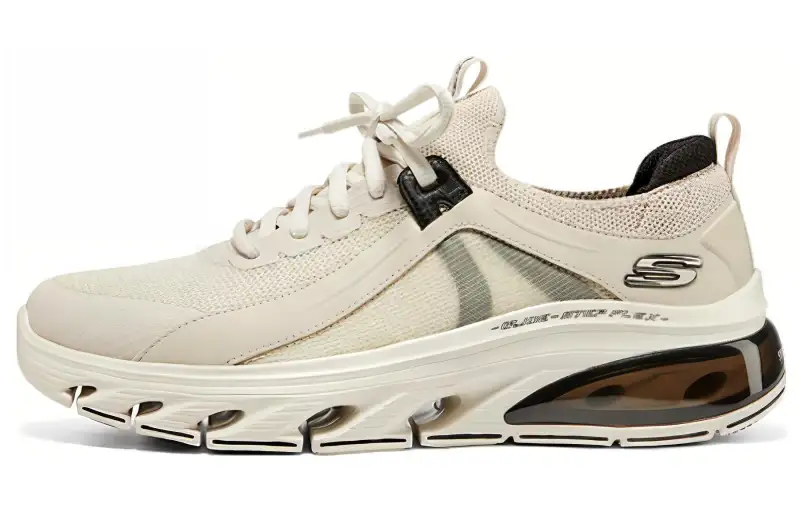 Skechers Glide Step Textile, Synthetic Leather Low top Casual Running Shoes Men's Yellow Black