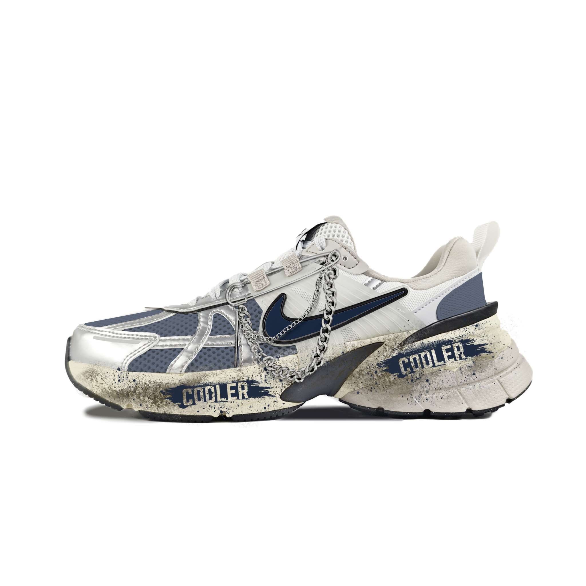 Nike V2K Run Abrasion Resistant Low top Running Shoes Women’s White Gray