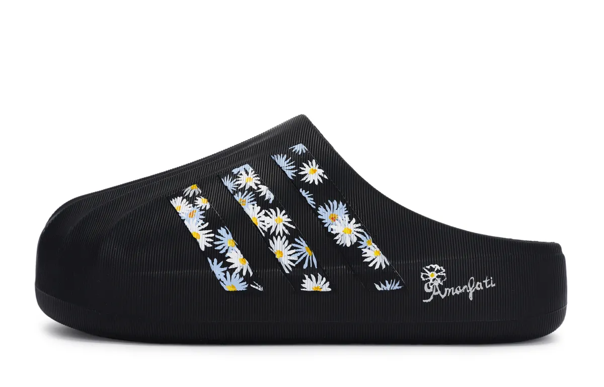 Adidas Originals AdiFOM SUPERSTAR MULE Abrasion Resistant Closed Toe Slippers Unisex Black White Blue