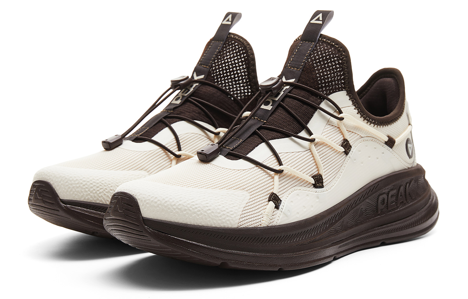 PEAK Cushioning Slip Resistant Lightweight Low top Casual Running Shoes Men’s Light Khaki Brown