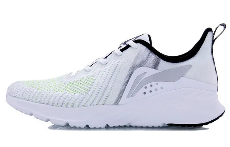 Li Ning Crazy Run Cushioning Breathable Low top Running Shoes Unisex White Gray Green
