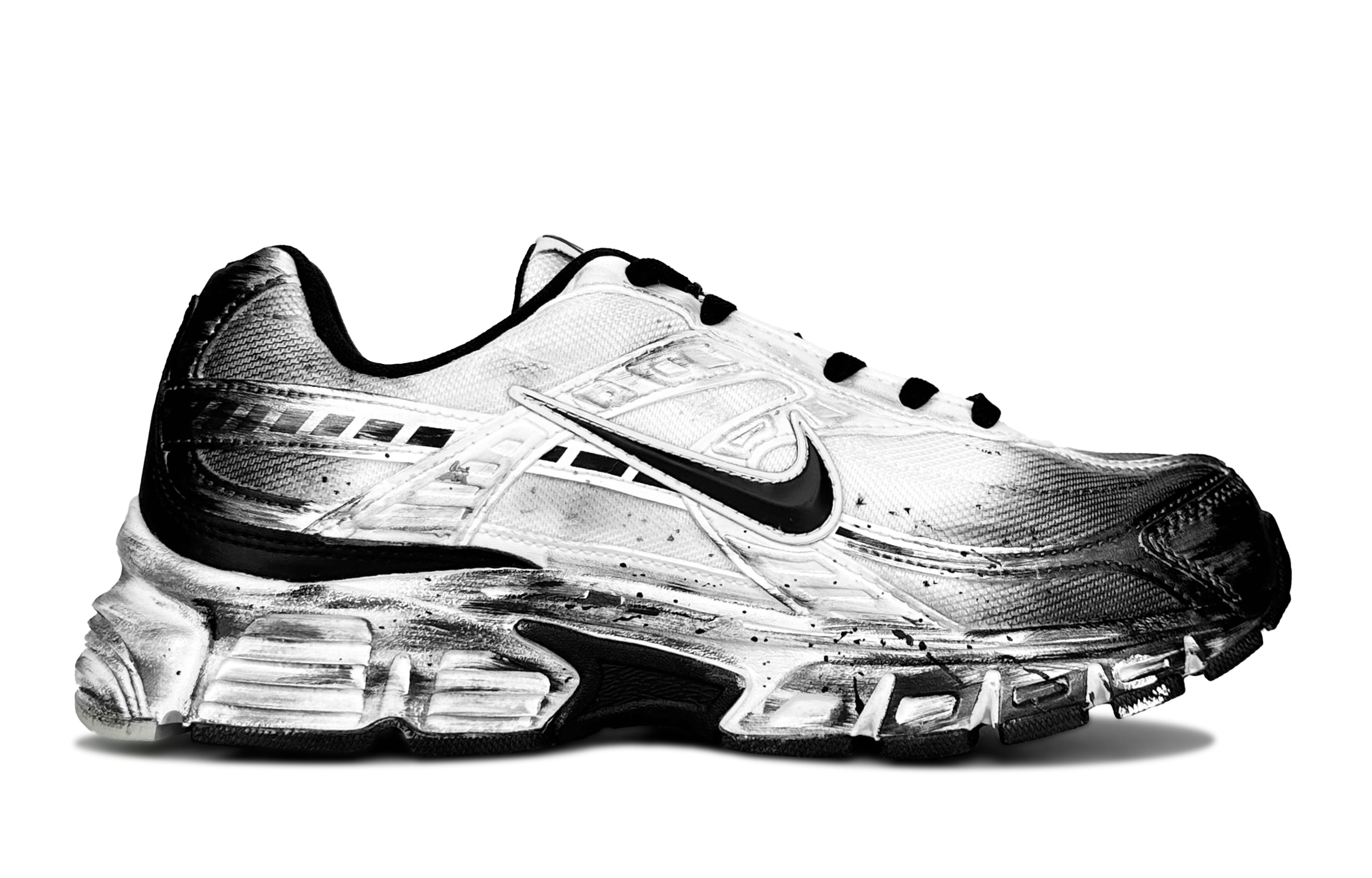 Nike Initiator Cushioning Abrasion Resistant Breathable Low top Casual City Commuting Running Shoes Men’s Black White
