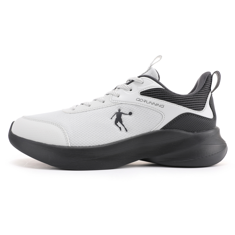QIAODAN Slip Resistant Abrasion Resistant Slip Resistant Abrasion Resistant Low top Running Shoes Men’s Gray Black