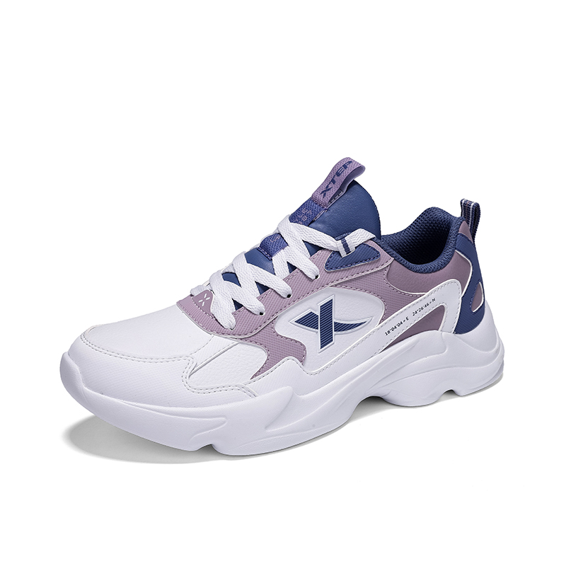 XTEP Cushioning, Wear Resistant Low top Casual Running Shoes Women’s White Purple Blue