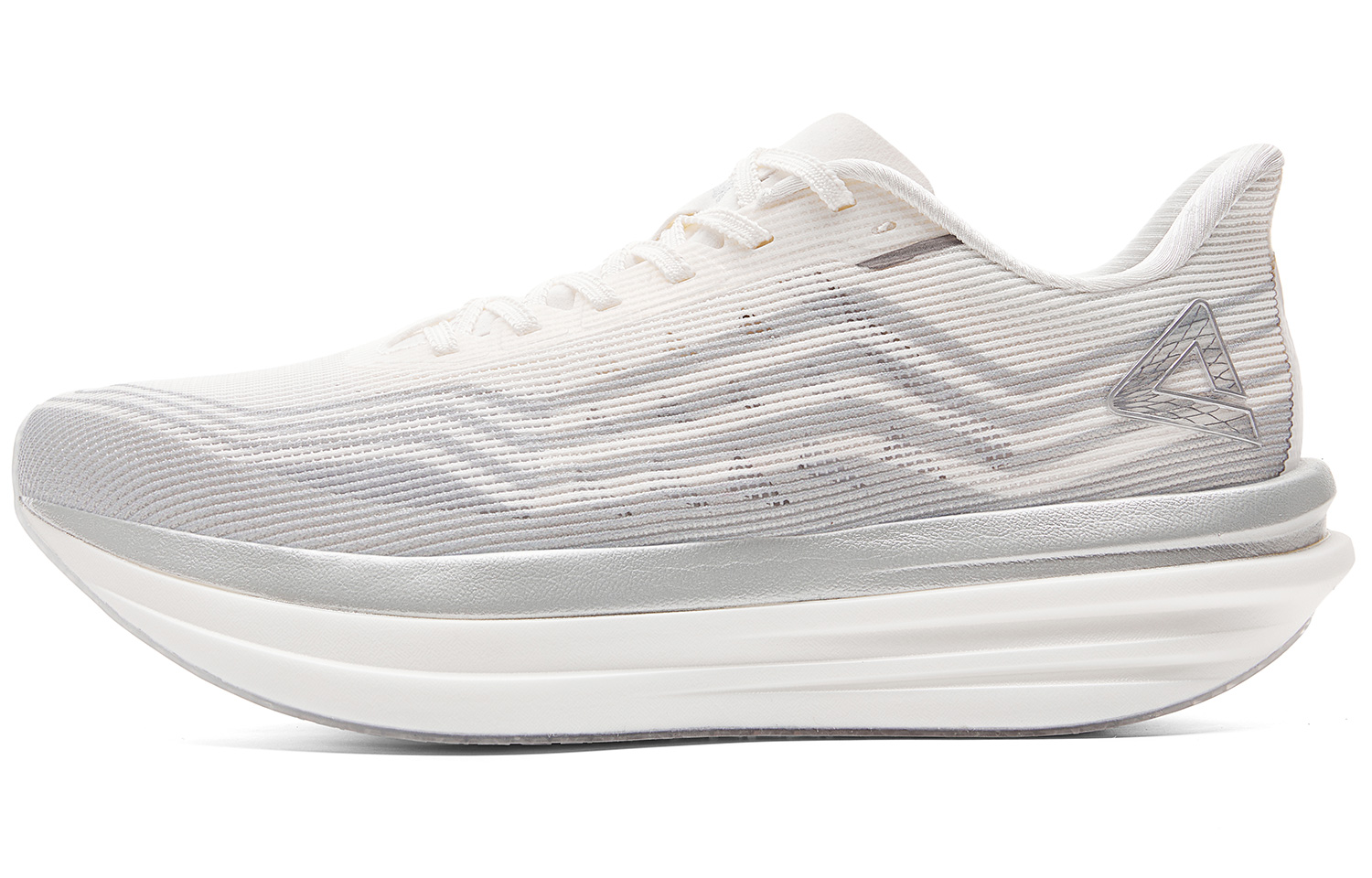 PEAK Taichi Multilayer Wave Cushioning Slip Resistant Abrasion Resistant Rebound Low top Running Shoes Men’s Ivory Gray