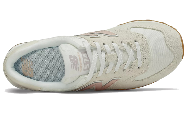 Женские кроссовки New Balance 574 (розово-белые) — 浅玫瑰粉/海盐白 — фото 3