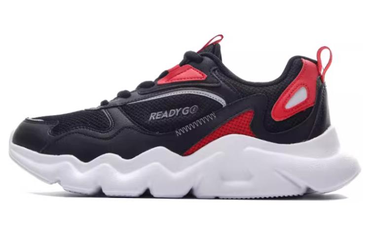 QIAODAN Mesh Slip Resistant Low top Running Shoes Men’s Black Red