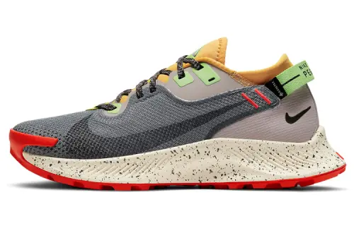 Nike Pegasus Trail 2 GTX Comfort Mesh Fabric Synthetic Leather Shock Absorbing Anti-Slip Rebound Low Top Casual Running Shoes Women's Gray Yellow Red