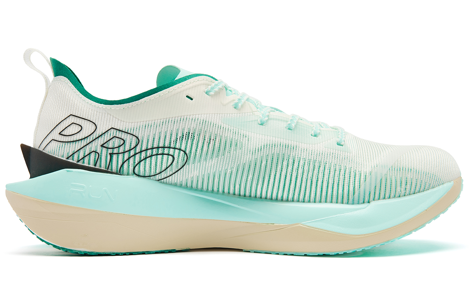 QIAODAN Flying Shadow PRO Cushioning Slip Resistant Abrasion Resistant Low top Running Shoes Men’s Light Ivory Green
