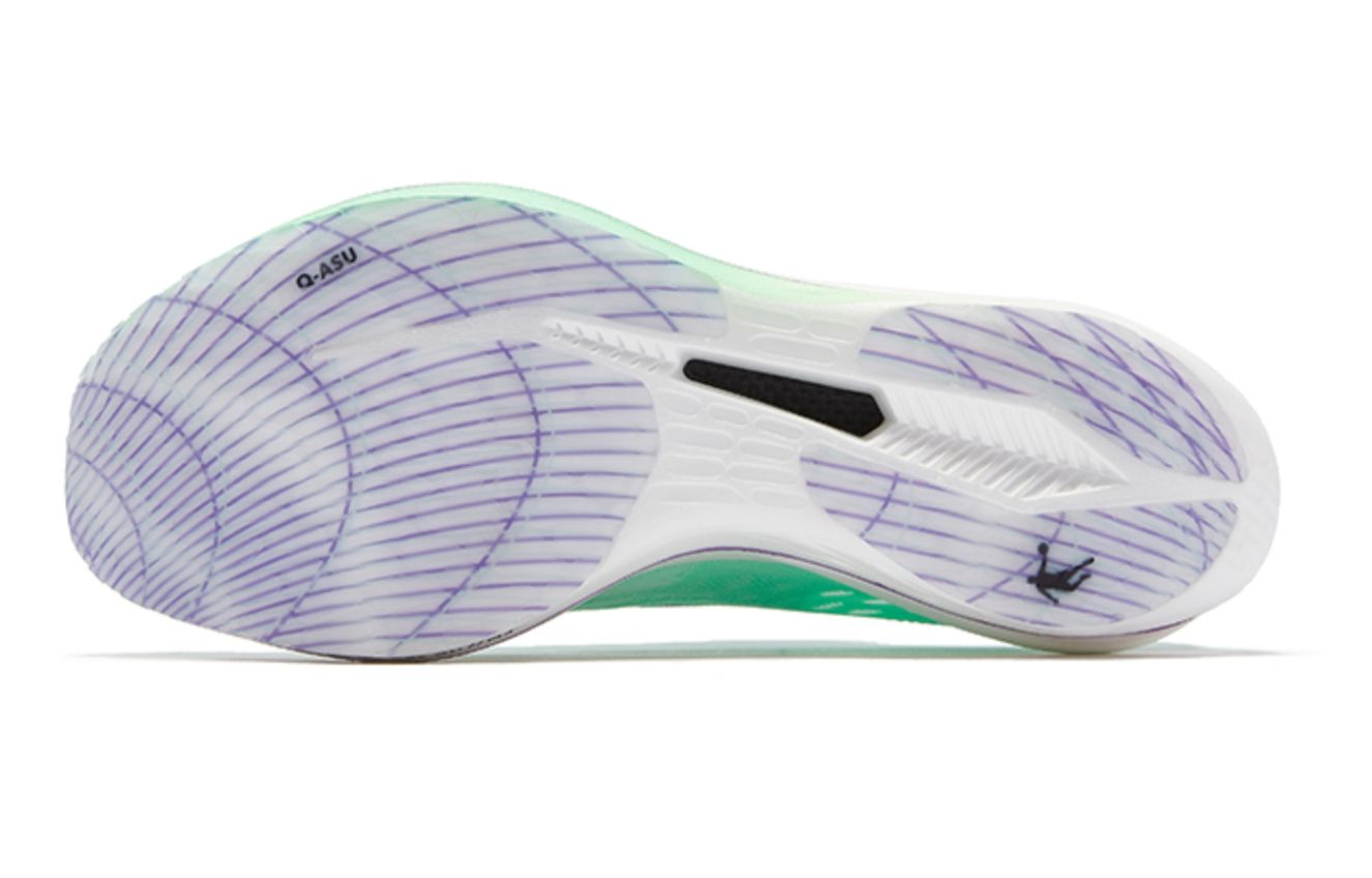 QIAODAN Feiying PB2.0 Cushioning Slip Resistant Breathable Low top Running Shoes Men's Green Purple