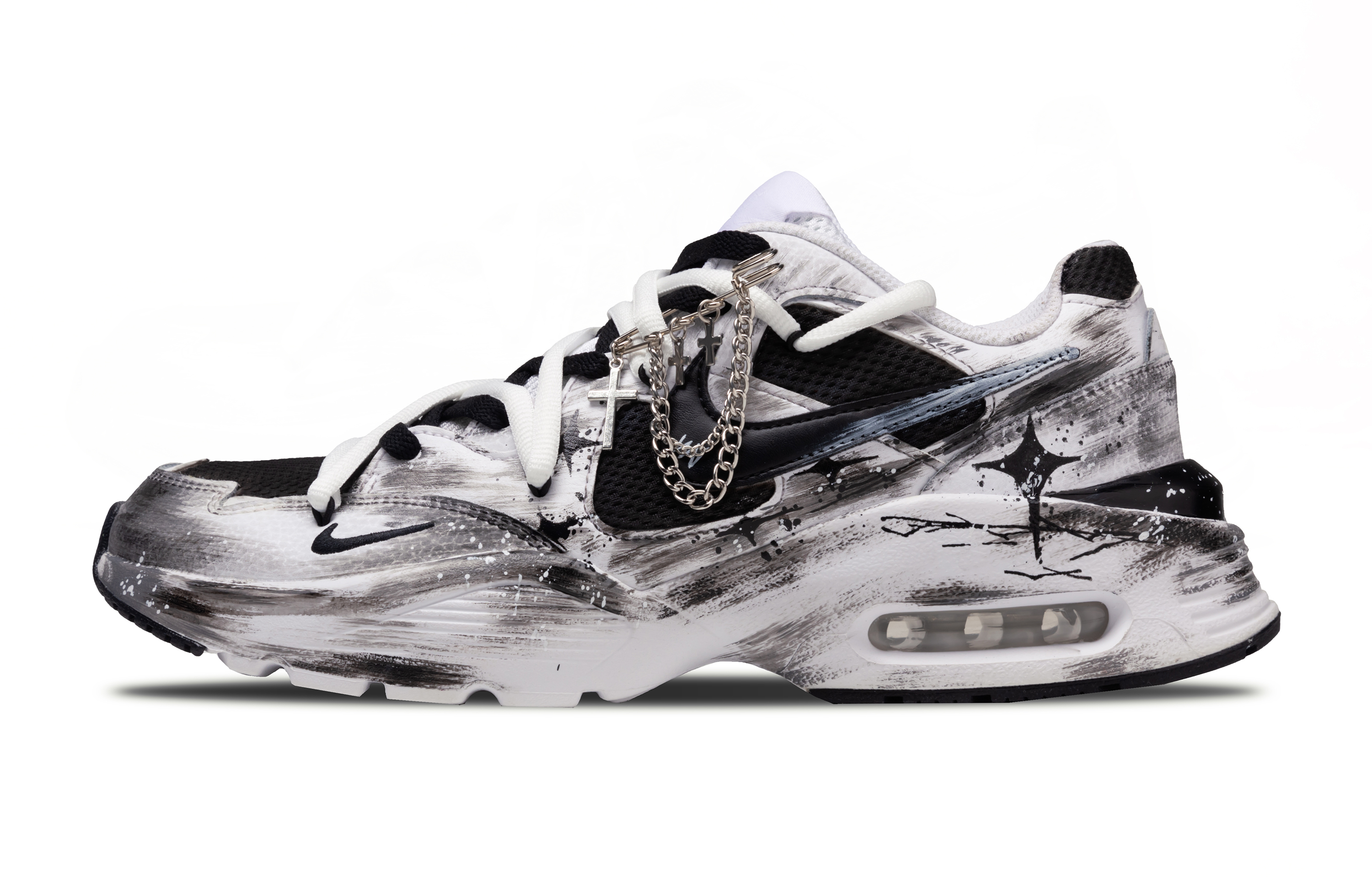 Nike Air Max Fusion Low top Running Shoes Unisex Black White
