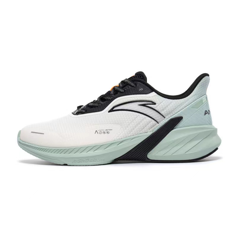 Anta DuCi4 Comfortable Cushioning Slip Resistant Low top Running Shoes Men's Ivory White Pea Green