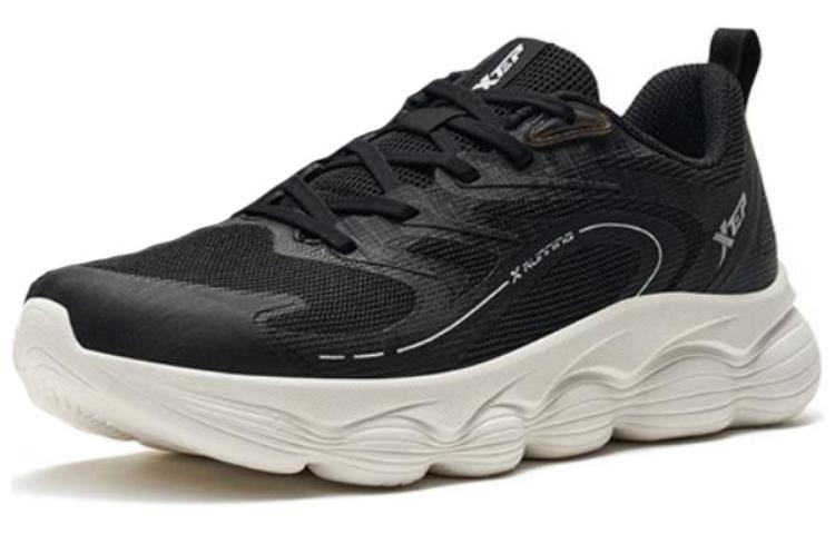 XTEP Comfortable Cushioning Slip Resistant Low top Running Shoes Men’s Black White