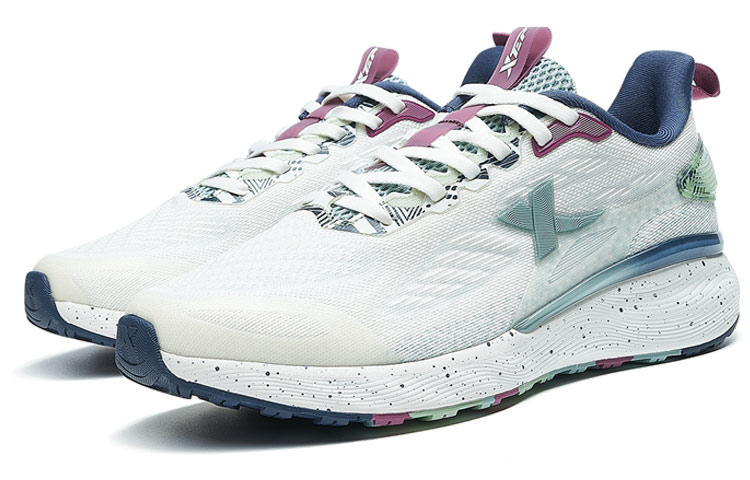 XTEP Cushioning Slip Resistant Abrasion Resistant Low top Running Shoes Men’s White Gray Green Multicolor