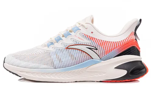 Anta Mesh Cushioning Slip Resistant Abrasion Resistant Breathable Low top Running Shoes Men's White Blue Red