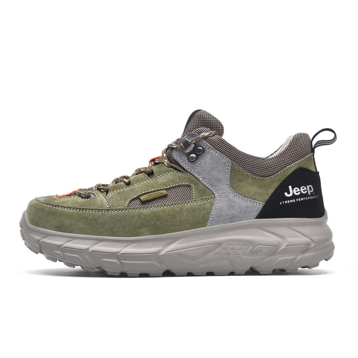 Jeep Textile, Pigskin Comfortable Round Toe Abrasion Resistant Breathable Low top Outdoor Shoes Men’s