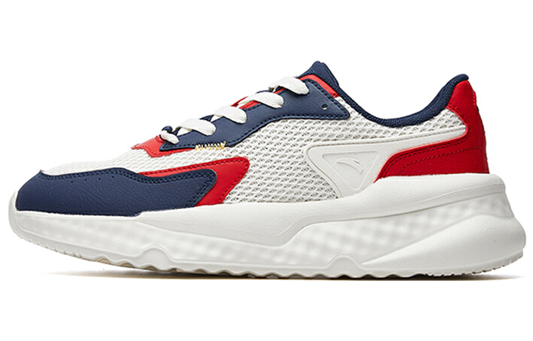 Anta Mesh Cushioning Slip Resistant Abrasion Resistant Breathable Low top Running Shoes Men’s White Blue Red Casual