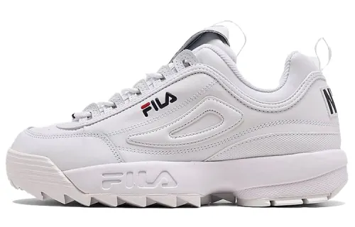 FILA Disruptor 2 Textile, Synthetic Leather Low top Chunky Sneakers Men's White Black Korean Style