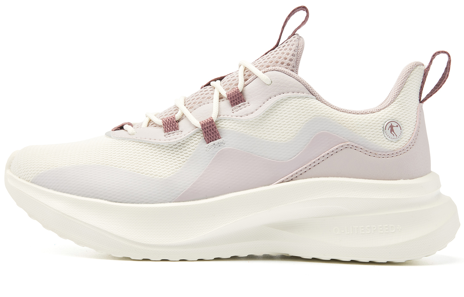 QIAODAN Cushioning Slip Resistant Abrasion Resistant Low top Casual Running Shoes Women’s White Pink