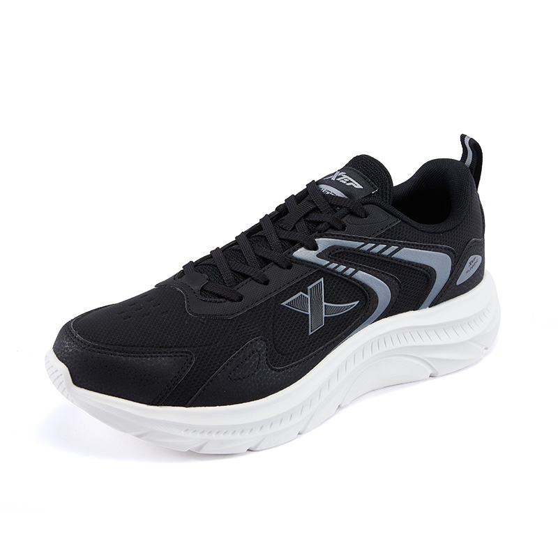 XTEP Cushioning Slip Resistant Abrasion Resistant Low top Casual Running Shoes Men’s Black White
