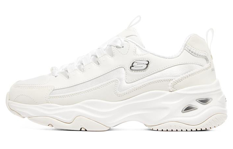 Женские кроссовки Skechers D'LITES 4.0 (бело-серебряные)