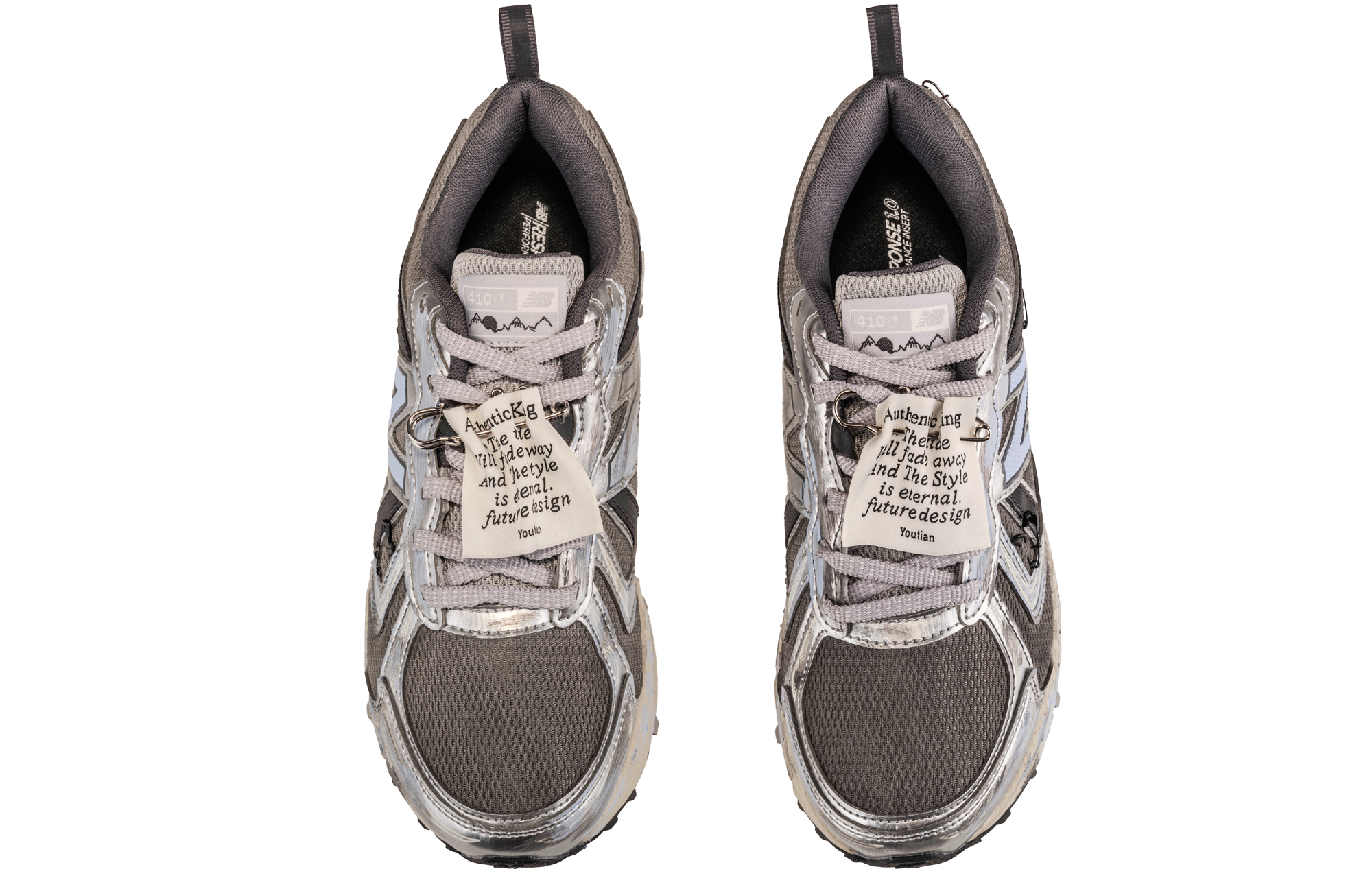 New Balance NB 410 V5 Abrasion Resistant Low top Running Shoes Unisex Silver Black