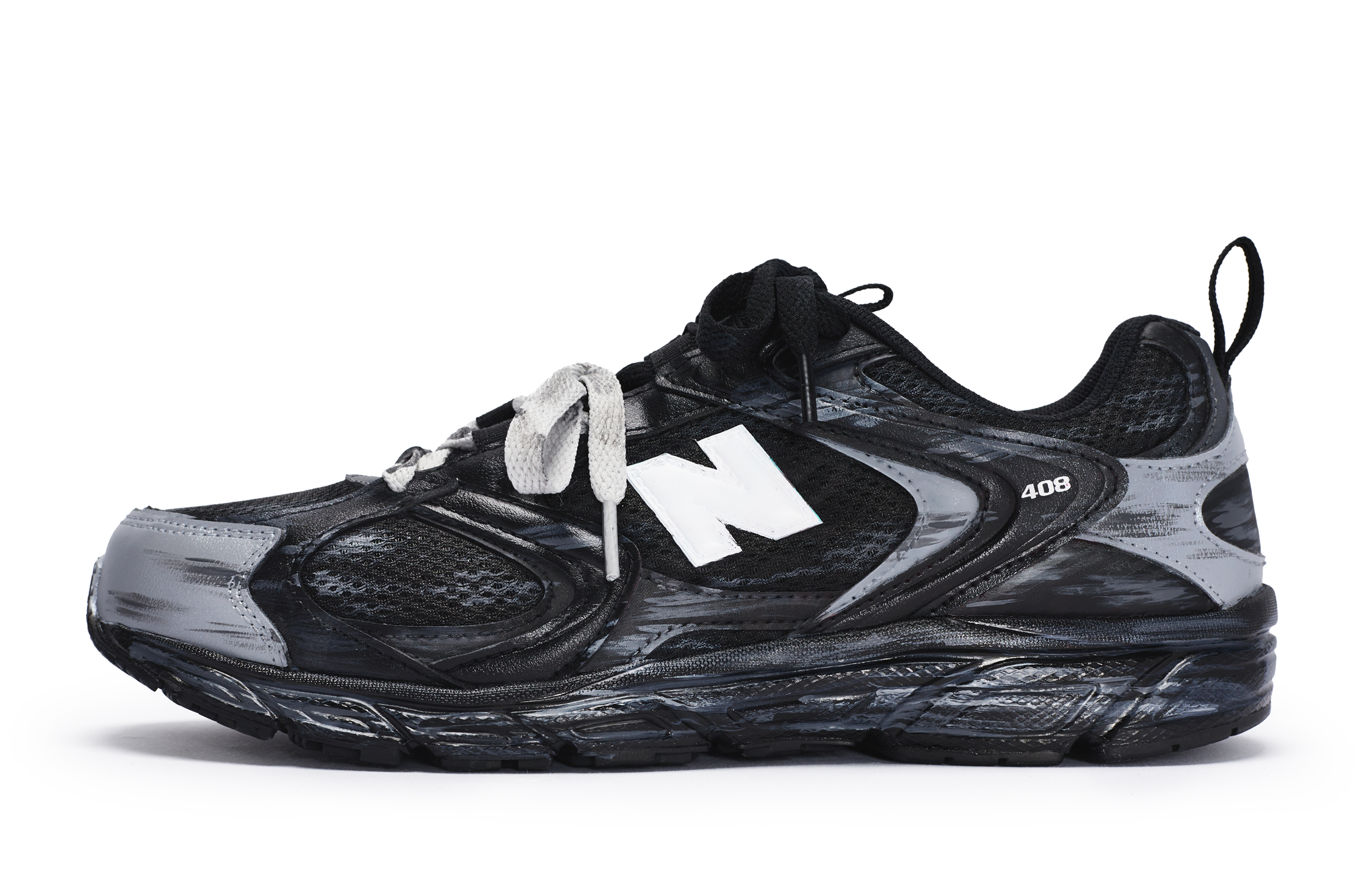 New Balance 408 Slip Resistant Slip Resistant Low top Casual Running Shoes Unisex Black Gray White